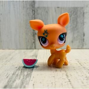 Littlest Pet Shop LPS Deer Music Notes and Accessory EUC